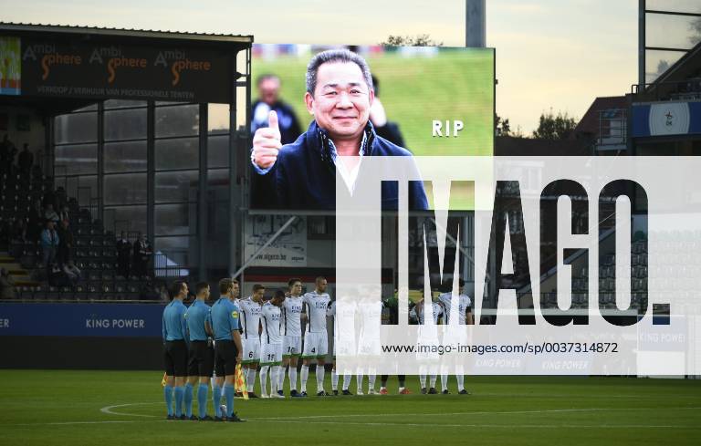 KW44 Players and referees observe a minute silence to commemorate the deceased chairman of OHL Leuven Vichai Srivaddhanaprabha, who died in a helicopter crash last Saturday, ahead of a soccer game between OH Leuven OHL and Tubize, Saturday 03 November 2018 in Oud-Heverlee, on the 13th day of the Proximus League 1B division of the Belgian soccer championship. JOHNxTHYS x05460484x