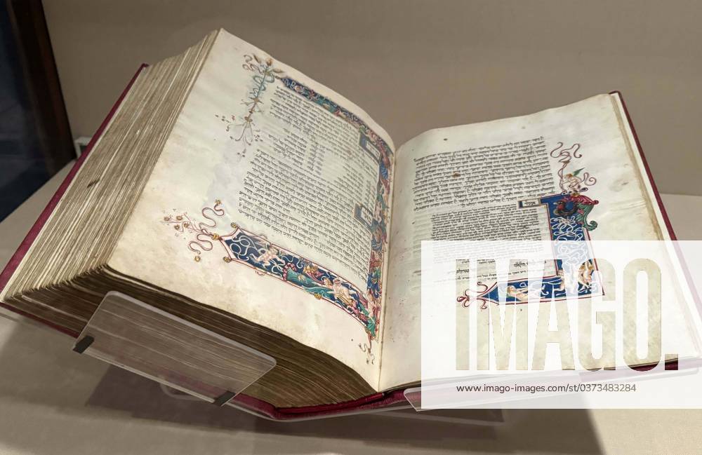 A view of the Rothschild Mahzor Prayerbook 1490 seen at the Metropolitan Museum of Art seen as Jews around the world celebrate Hanukkah, also known as the Festival of Lights, amid the disturbing rise in antisemitism, the Israel - Hamas war continues and Hamas threatens no remaining hostages will leave alive unless their demands are met. New York USA - ZUMAk03_ 20231210_zaf_k03_017