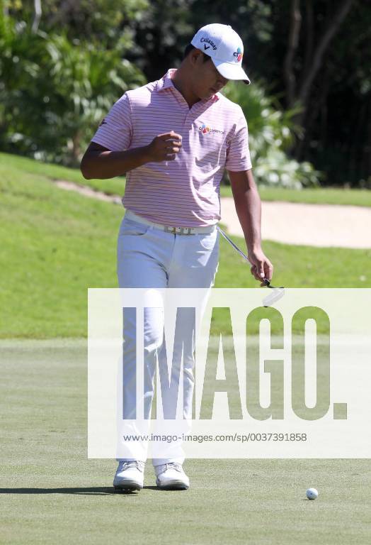 South Korean golfer Si Woo Kim during a practice before the PGA Golf Herren Mayakoba Classic, in Quintana Roo, Mexico, 07 November 2018. The Mayakoba Golf Classic will start next Thursday in Mexico. PGA Mayakoba Classic in Mexico !ACHTUNG: NUR REDAKTIONELLE NUTZUNG!