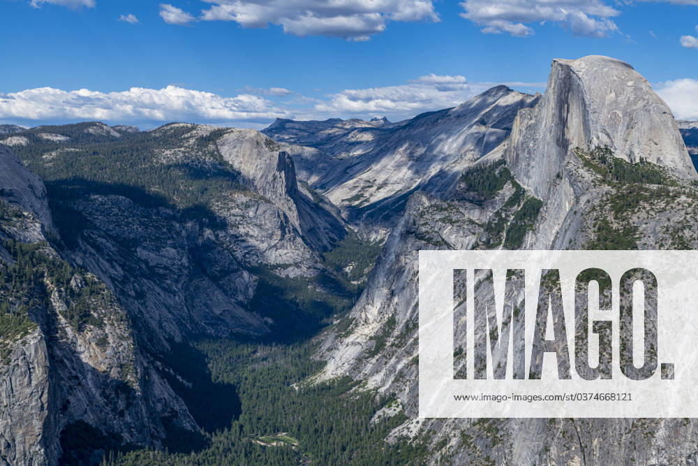 View over Yosemite National Park with Half Dome, UNESCO World Heritage Site, California, United States of America, North America
