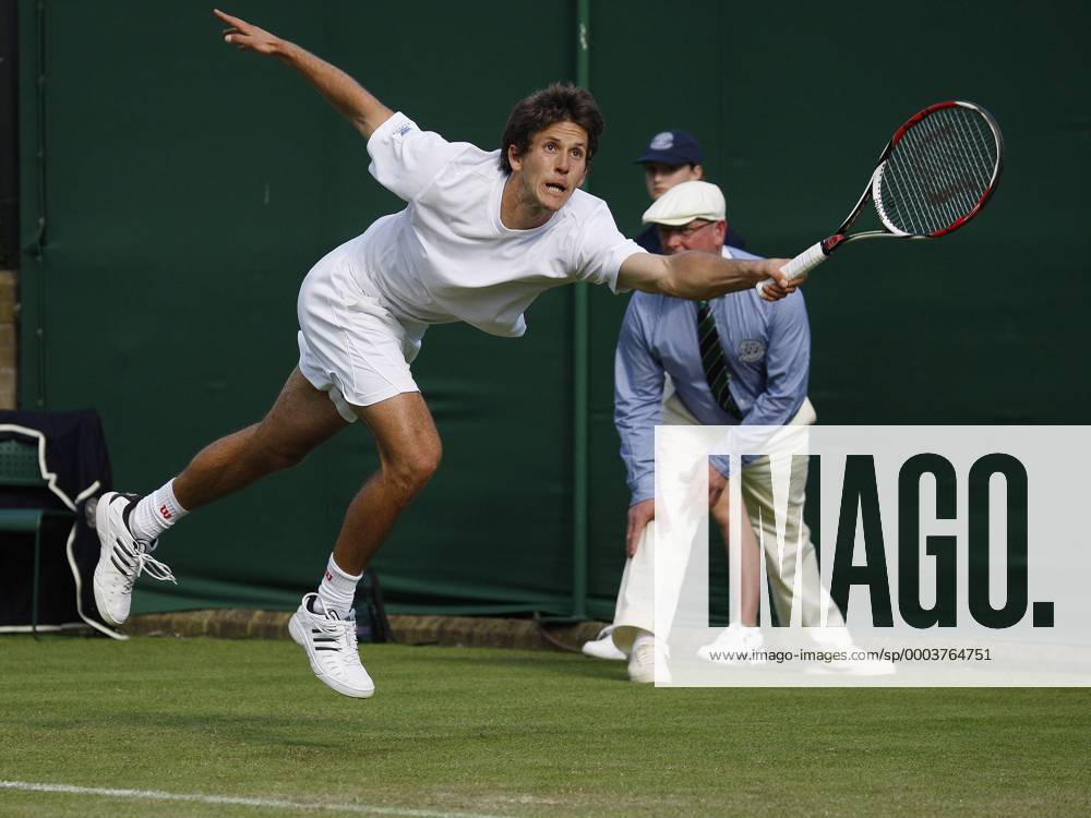 Simon Stadler (Deutschland) Tennis Herren All England Championships 2008, Grand Slam, ATP Tour Einzelbild Wimbledon London Dynamik, Anstrengung