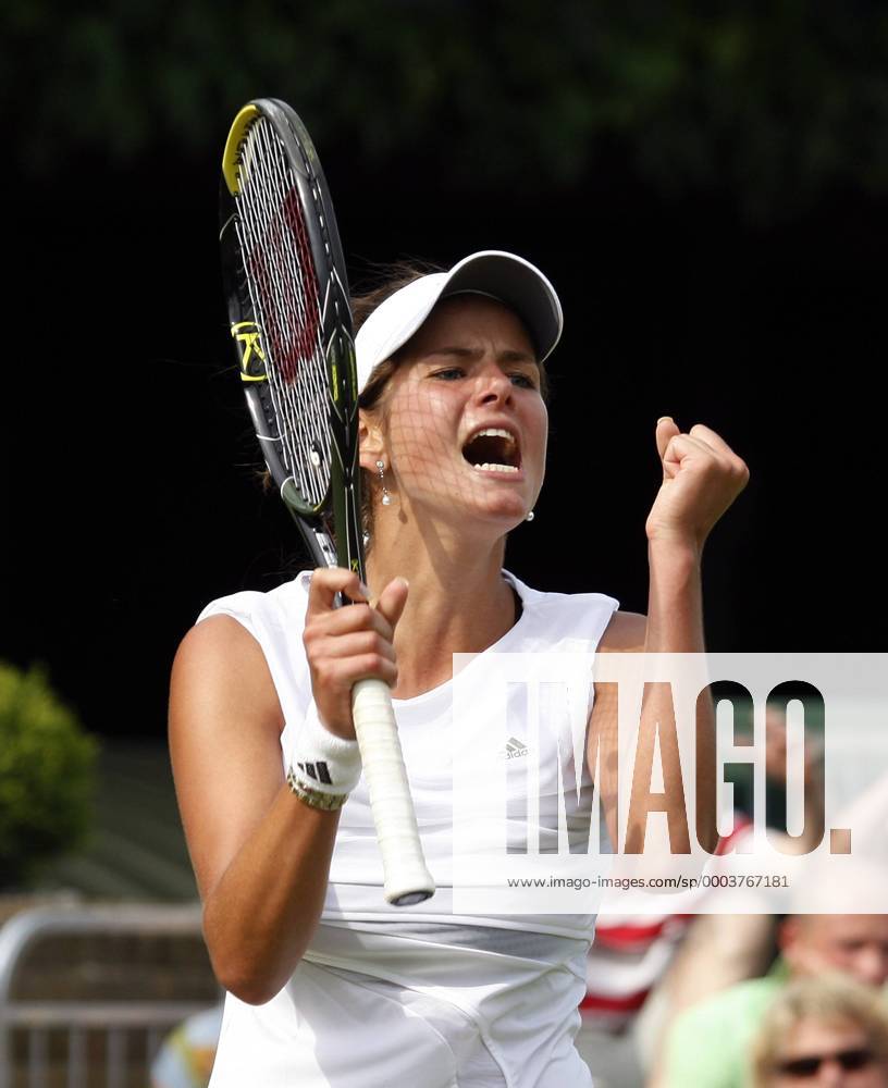 Julia Görges (Deutschland) jubelt Tennis Damen All English Championships 2008, Grand Slam, WTA Tour Einzelbild Wimbledon London Freude,