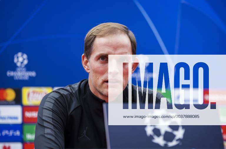 10th December 2018, Rajko Mitic Stadium, Belgrade, Serbia; UEFA Champions League football, Red Star Belgrade versus Paris Saint-Germain press conference PK Pressekonferenz Head Coach Thomas Tuchel of Paris Saint-Germain faces the media ActionPlus12086670 NikolaxKrstic