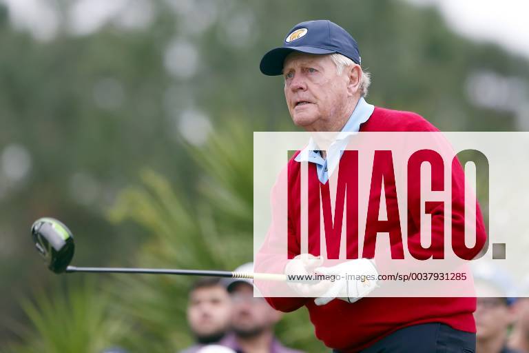 ORLANDO, FL - DECEMBER 14: Jack Nicklaus hits his tee shot on the third hole during the Pro-Am of the 2018 PNC Father Son Challenge on December 14, 2018 at the The Ritz-Carlton Golf Club in Orlando, Florida. (Photo by Cliff Welch Icon Sportswire) GOLF: DEC 14 Champions Tour - PNC Father Son Challenge Icon121418132