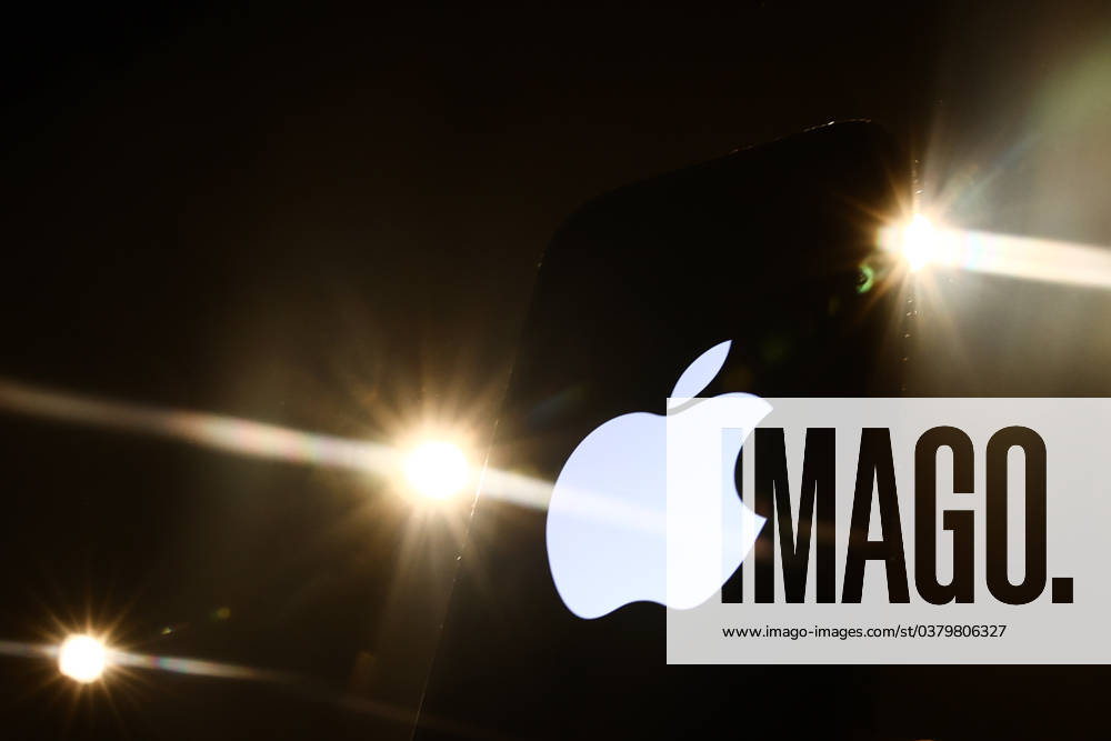 Popular Apps And IT Companies Photo Illustrations Lights and Apple logo displayed on a phone screen are seen in this illustration photo taken in Krakow, Poland on December 27, 2023. Krakow Poland