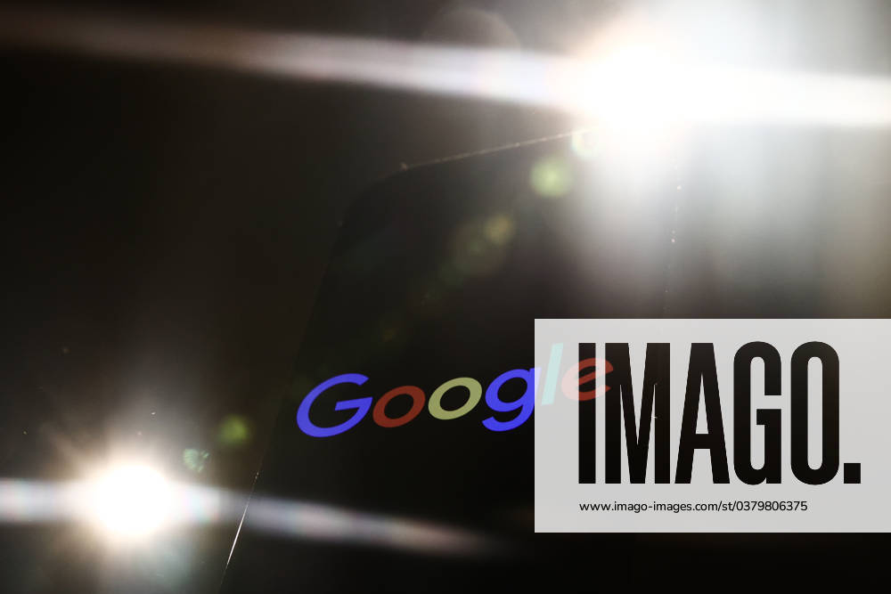 Popular Apps And IT Companies Photo Illustrations Lights and Google logo displayed on a phone screen are seen in this illustration photo taken in Krakow, Poland on December 27, 2023. Krakow Poland