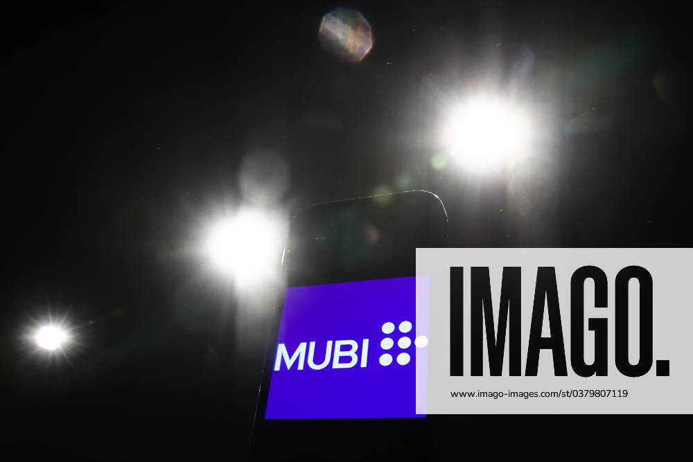 Popular Apps And IT Companies Photo Illustrations Lights and Mubi logo displayed on a phone screen are seen in this illustration photo taken in Krakow, Poland on December 27, 2023. Krakow Poland