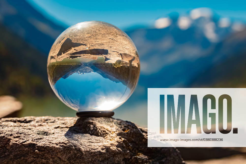 Crystal ball alpine landscape shot at the famous Kaunertal Glacier Road, Landeck, Tyrol, Austria Kaunertaler Gletscherstrasse - ax.CR2_8
