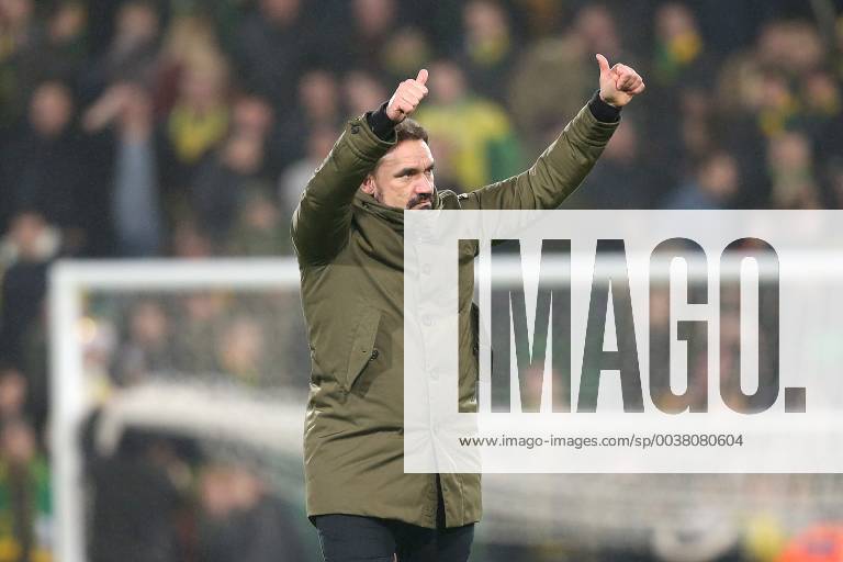 Norwich City v Nottingham Forest Sky Bet Championship Norwich Head Coach Daniel Farke celebrates his side?s hard earned point with the home fans at the end of the Sky Bet Championship match at Carrow Road, Norwich Content Not Available For UK Newspapers