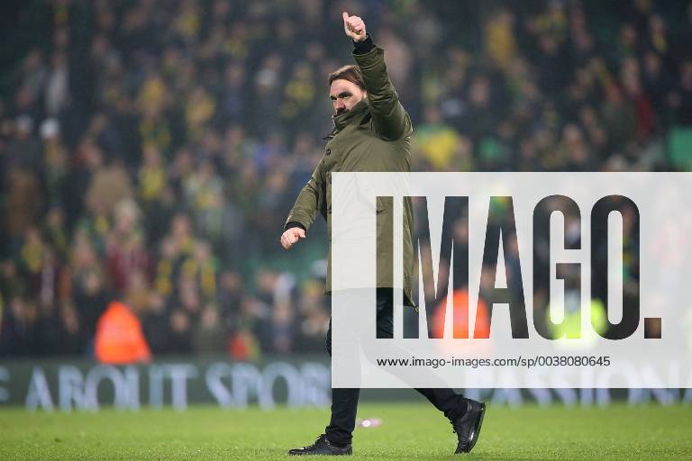 Norwich City v Nottingham Forest Sky Bet Championship Norwich Head Coach Daniel Farke celebrates his side?s hard earned point with the home fans at the end of the Sky Bet Championship match at Carrow Road, Norwich Content Not Available For UK Newspapers