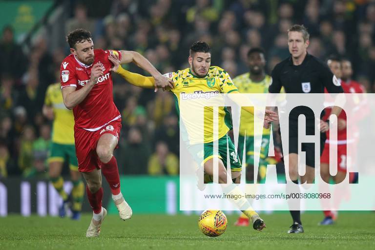 Norwich City v Nottingham Forest Sky Bet Championship Emiliano Buendia of Norwich and Jack Robinson of Nottingham Forest battle for the ball during the Sky Bet Championship match at Carrow Road, Norwich Content Not Available For UK Newspapers