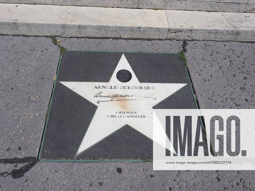 VIENNA, Austria Circa September 2022 Walk of Fame Star of Musicians Arnold Schönberg at Concert hall of Wiener music club 1129201444