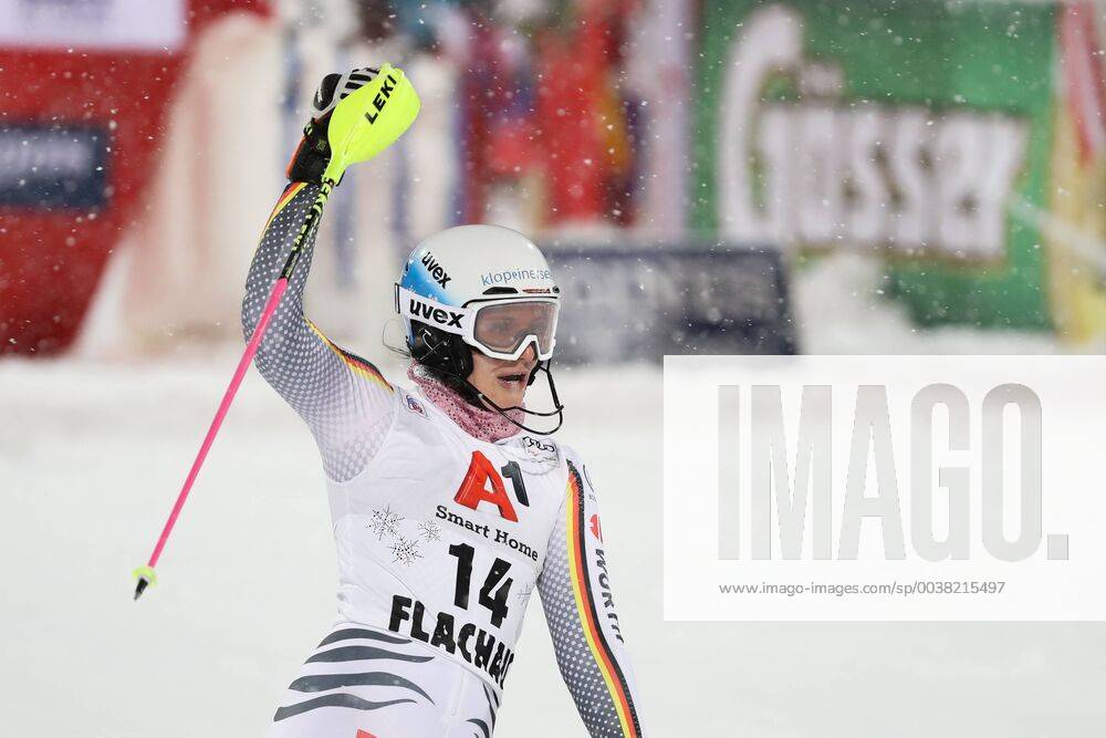 KW02 ALPINE SKIING - FIS WC Flachau FLACHAU,AUSTRIA,08.JAN.19 - ALPINE SKIING - FIS World Cup, night slalom, ladies. Image shows the rejoicing of Christina Geiger (GER). GEPAxpictures xChristianxWalgram