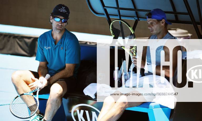 TENNIS - ATP Tennis Herren WTA Tennis Damen Australian Open 2019 MELBOURNE,AUSTRALIA,11.JAN.19 - TENNIS - ATP World Tour, WTA Tour, Grand Slam, Australian Open, preview. Image shows Carlos Moya and Rafael Nadal (ESP). GEPAxpictures xMatthiasxHauer