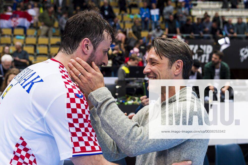 Munich Germany 11 January 2019 World Cup 2019 Men Group B Iceland vs Croatia v li Domagoj Duvnjak Croatia THW Kiel Niko Kovac Bayern Munich Munich Olympic Hall Bayern Germany