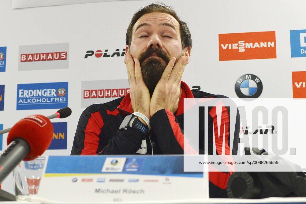 Biathlon World Cup Oberhof 12 01 2019 Biathlete Michael Rösch, who comes from Thuringia and starts for Belgium, announces the end of his career In the picture he wipes away his tears Oberhof Thuringia Germany
