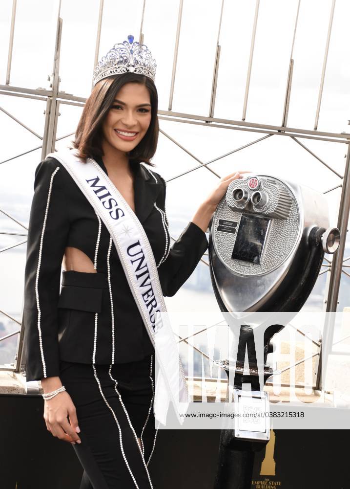 NEW YORK, NY - JANUARY 4: 72nd Miss Universe winner, Sheynnis Palacios visits the Empire State Building celebrating her win in New York City on January 4, 2024.