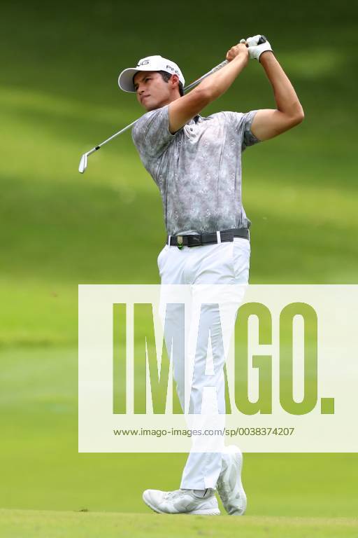 Singapore - Johannes Veerman of the United States plays a shot on the 1st hole during the third round of the Singapore Open at the Serapong Course, Sentosa Golf Club. Golf 2019: Singapore Open - Third Round - ZUMAm170 88593484st