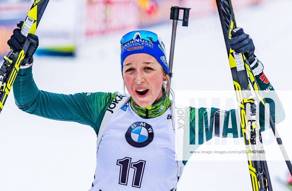Chiemgau Arena Ruhpolding GER IBU World Cup Biathlon Mass Start Women in picture Franziska Preuss GER Franziska Preuss of Germany during wommen s mass start competition of BMW IBU Biathlon World Cup at the Chiemgau Arena in Ruhpolding Germany on 2019 01 20 Ruhpolding EX_ADE