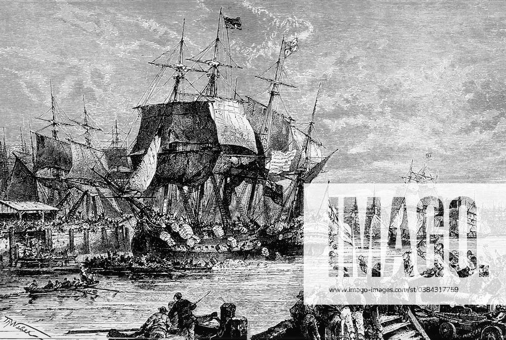 Boston Tea Party, 1773, Illustration
