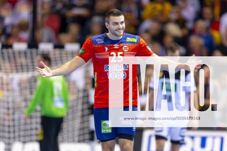Eivind Tangen Nr 25 Norway is happy Germany vs Norway Semifinal Handball IHF Handball World Championship 25 01 19 Hamburg Hamburg Germany Barclaycard Arena