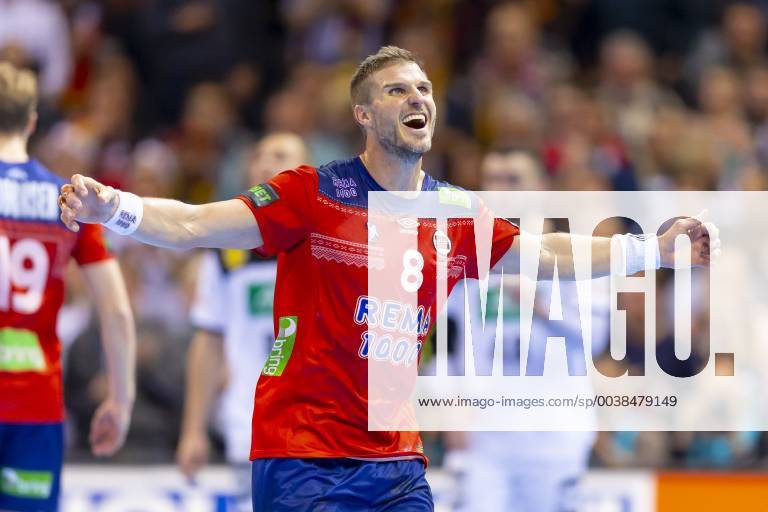 Bjarte Myrhol No 8 Norway is happy Germany vs Norway Semifinal Handball IHF Handball World Championship 25 01 19 Hamburg Hamburg Germany Barclaycard Arena