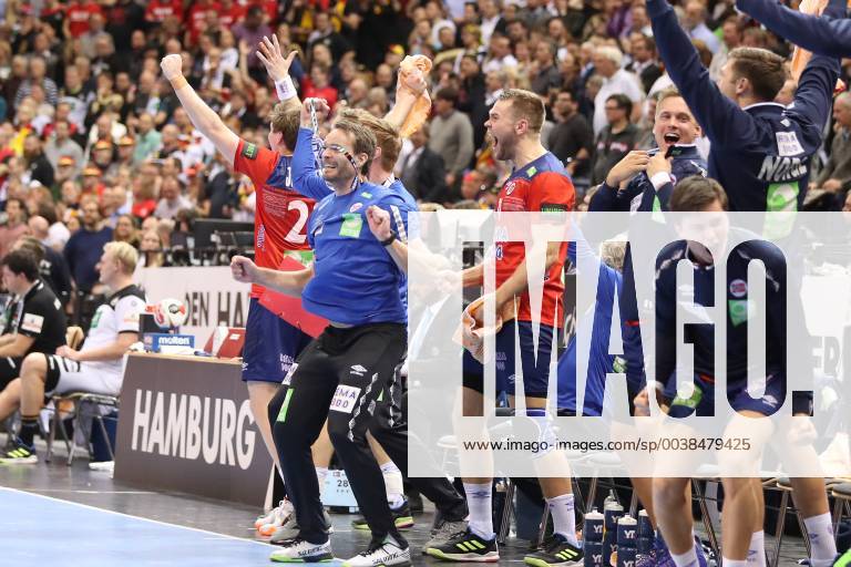 26th Mens Handball World Championship Germany vs Norway 25 01 19 Cheers after victory ^