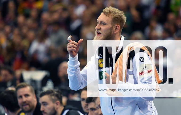 Matthias Musche Germany fires his teammates at Germany Norway Germany Norway IHF Handball World Championship 2019 Handball World Championship 2019 Men Men Men Men Handball Germany Germany Germany Semifinal Match 2 half final Hamburg 25 1 2019