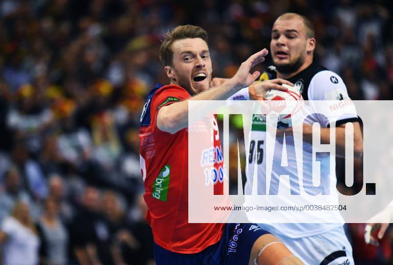 Kristian Bjornsen Kristian Bjoernsen Norway on and behind Paul Drux Germany Germany Norway Norway IHF Handball World Championship 2019 Handball World Championship 2019 Men Men Men Handball Germany Germany Semifinals Match 1 half final Hamburg 25 1 2019