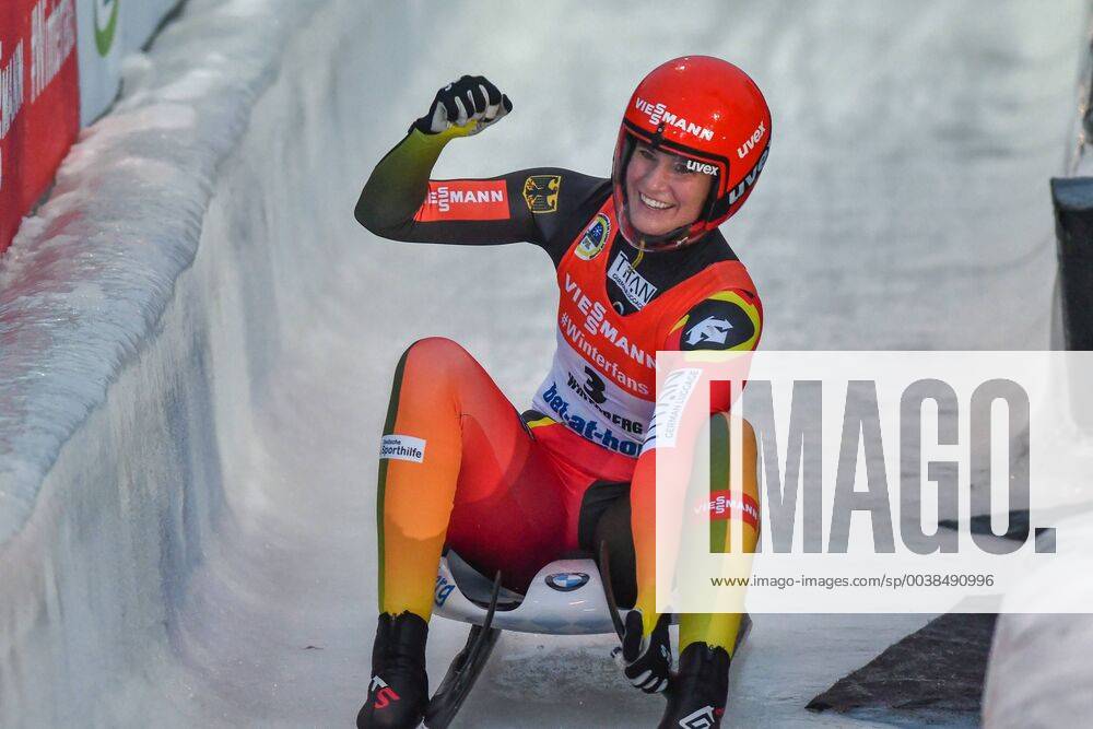 48 FIL World Championships 2019 Winterberg GER 25 01 27 01 2019 RUN 1 WCH SINGLES 26 01 2019 Veltins EisArena Winterberg Winterberg 48 FIL World Championships 2019 Winterberg GER 25 01 27 01 2019 RUN 1 WCH SINGLES in picture Natalie Geisenberger cheers after her World Championship victory nph Mauelshagen nph00321