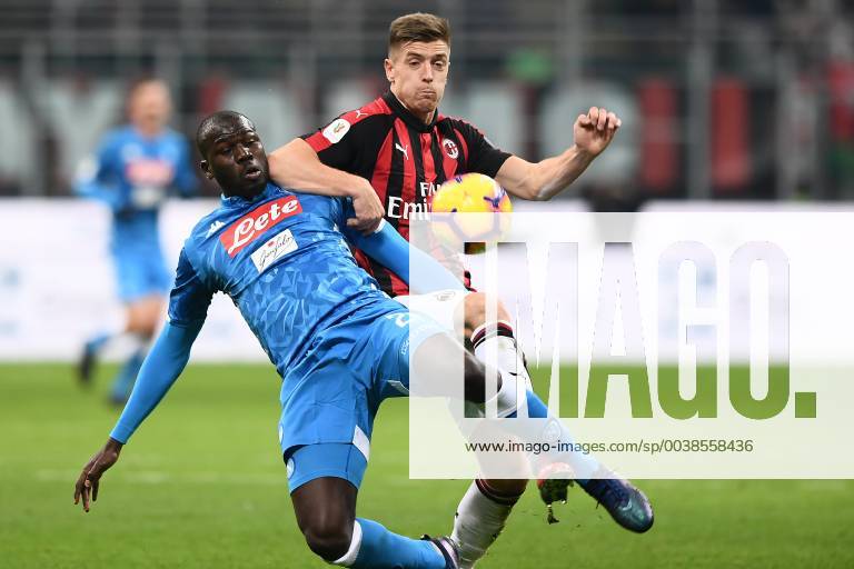 Mg Milano 29 01 2019 - Coppa Italia Milan-Napoli foto Matteo Gribaudi Image nella foto: Krzysztof Piatek-Kalidou Koulibaly