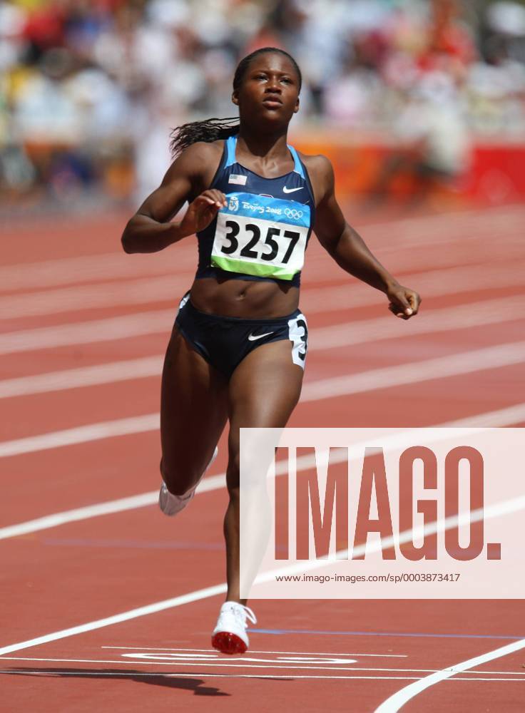 Lauryn Williams (USA) Leichtathletik OS Sommer Damen Olympische Spiele 2008, Sommerspiele, Nationaltrikot, 100m Einzelbild Beijing