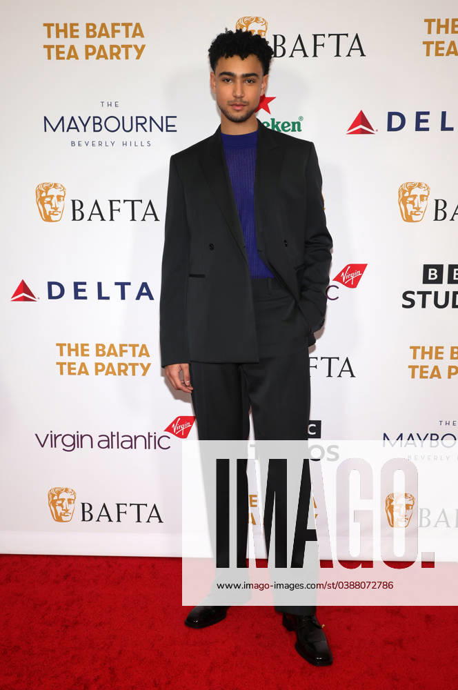Celebrities attend The 2024 BAFTA Tea Party at The Maybourne Beverly Hills, United States Featuring: Archie Madekwe Where: Beverly Hills, California, United States When: 13 Jan 2024 Credit: Faye s Vision Cover Images . NOT FOR USE BY NEWSPAPERS BASED IN THE UK.