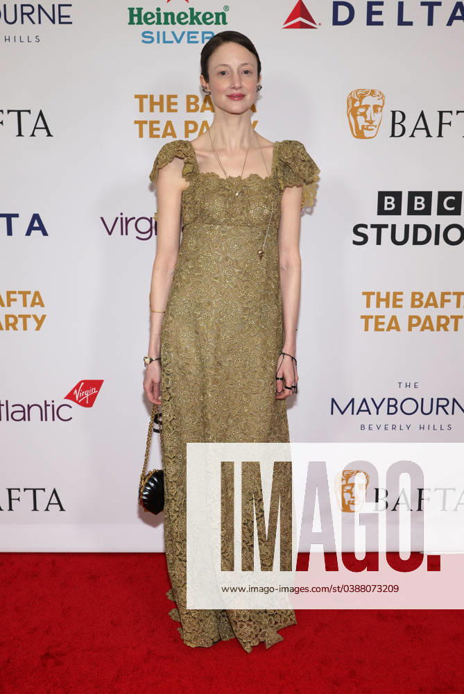 Celebrities attend The 2024 BAFTA Tea Party at The Maybourne Beverly Hills, United States Featuring: Andrea Riseborough Where: Beverly Hills, California, United States When: 13 Jan 2024 Credit: Faye s Vision Cover Images . NOT FOR USE BY NEWSPAPERS BASED IN THE UK.