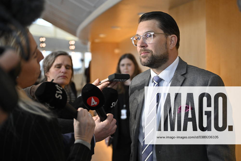 STOCKHOLM, SWEDEN 20240117 Sweden Democrats party leader Jimmie Akesson SD after the party leader debate in parliament STOCKHOLM SWEDEN