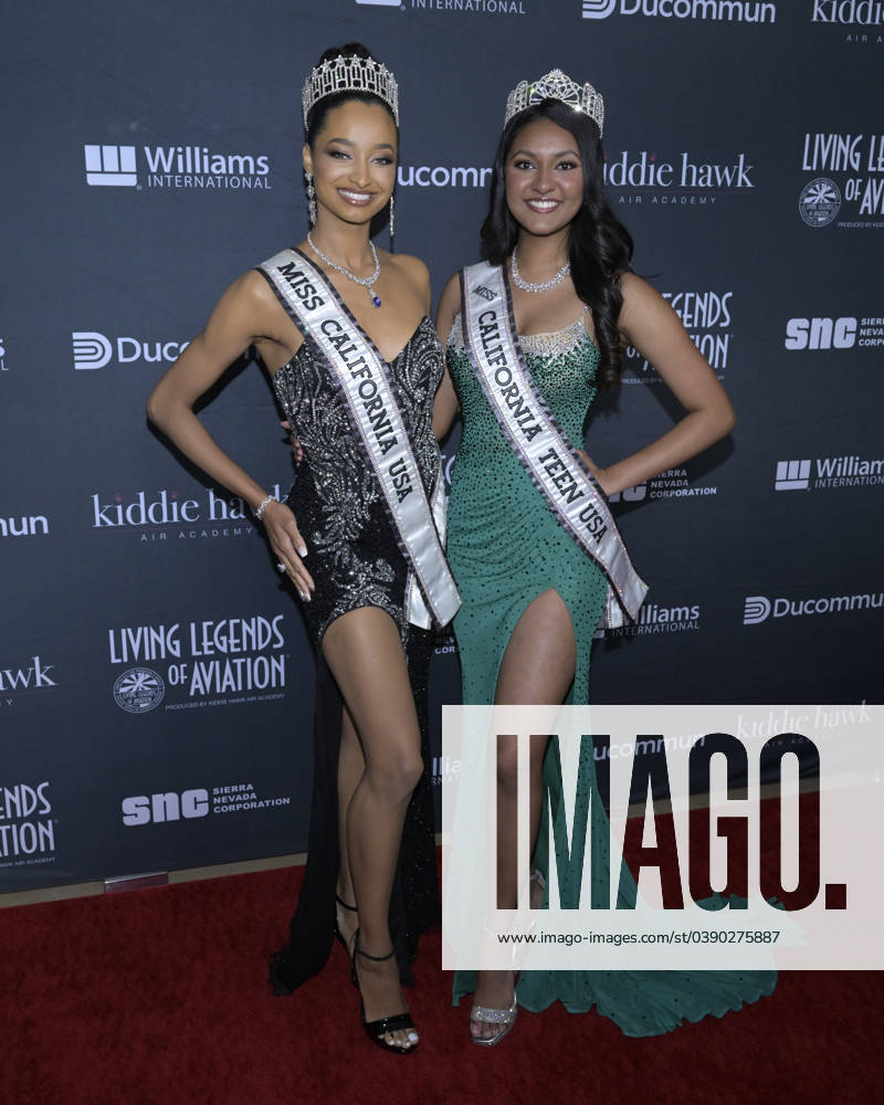 Beverly Hills, California - Tianna Clark and Taliya Peiris. 21st Living Legends of Aviation 2024 at The Beverly Hilton. Photo Credit: Billy Bennight AdMedia 300787 2024-01-19 California Beverly Hills Etats-Unis