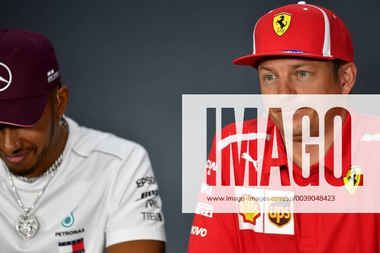 Lewis Hamilton GB 44 Mercedes AMG Petronas Formula One Team Kimi Raikkonen FIN 7 Scuderia Ferrari DeFodiHasan Bratic