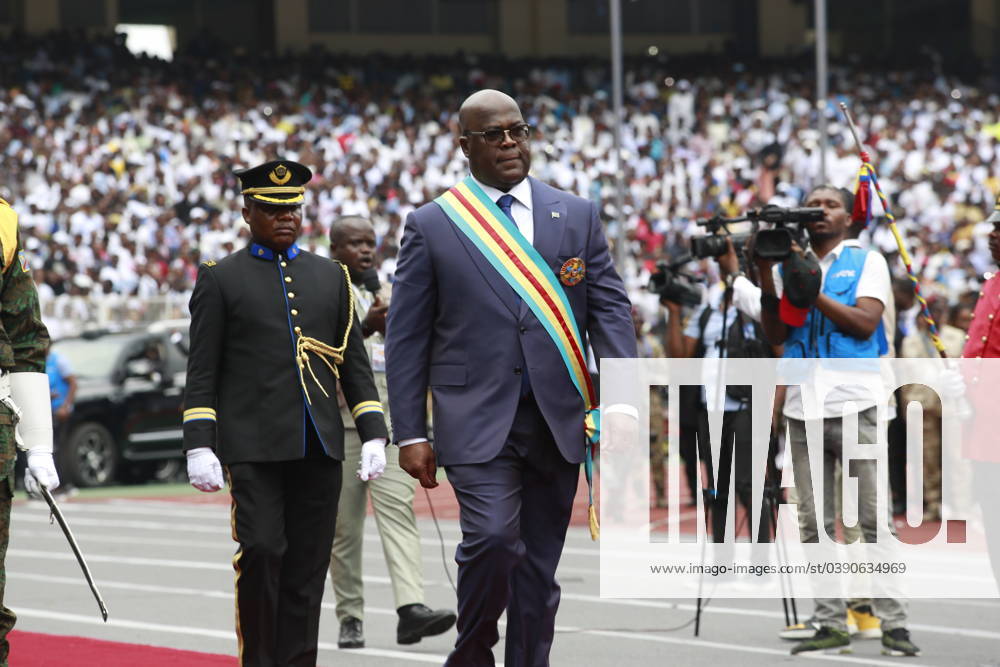 (240121) -- KINSHASA, Jan. 21, 2024 () -- President-elect of the Democratic Republic of the Congo (DRC) Felix Tshisekedi attends the swearing-in ceremony in Kinshasa, Democratic Republic of the Congo, Jan. 20, 2024. Felix Tshisekedi, president-elect of the DRC, was sworn in Saturday for his second five-year term in office at a ceremony attended by regional leaders and other foreign dignitaries. (Str ) DR CONGO-KINSHASA-PRESIDENT-SWEARING-IN Xinhua