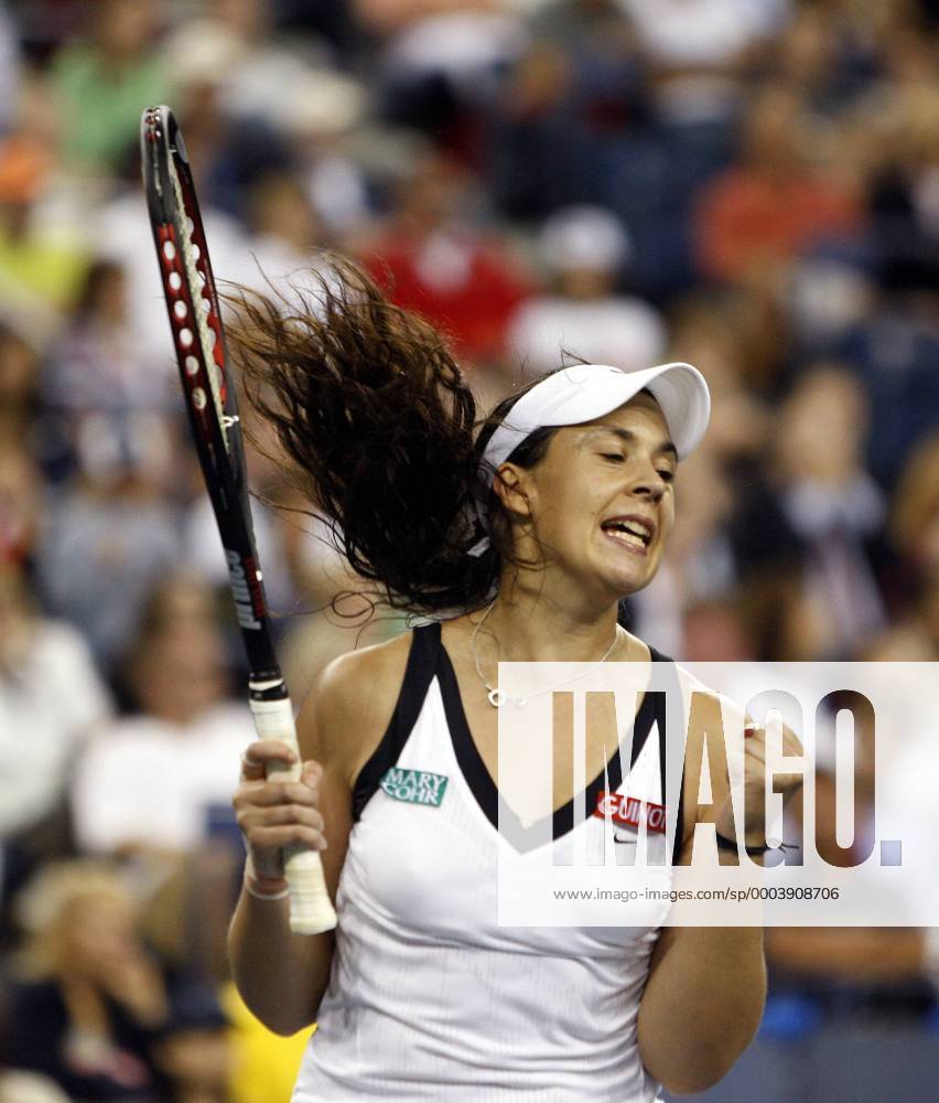 Marion Bartoli (Frankreich) jubelt Tennis Damen US Open 2008, Grand Slam, WTA Tour Einzelbild Flushing Meadows New York, NY, N.Y. Freude, Begeisterung,