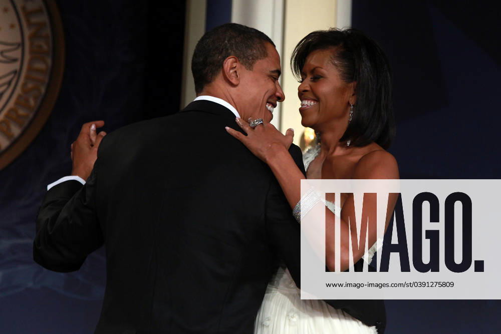 MTV & Service Nation: Live From The Youth Inaugural Ball WASHINGTON - JANUARY 20: U.S President Barack Obama and his wife First Lady Michelle Obama dance on stage during MTV & ServiceNation: Live From The Youth Inaugural Ball at the Hilton Washington on January 20, 2009 in Washington, DC. President Barack Obama was sworn in as the 44th President of the United States today, becoming the first African-American to be elected President of the US. Credit: 2009 Black Star Washington DC United States