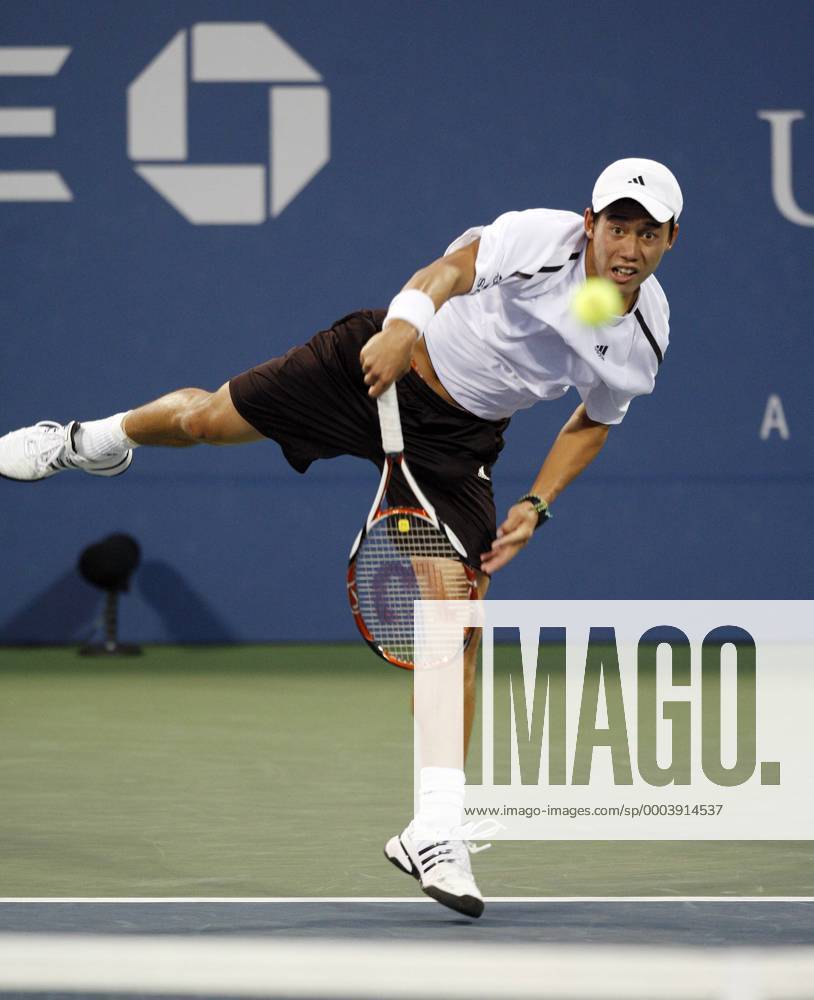 Kei Nishikori (Japan) Tennis Herren US Open 2008, Grand Slam, ATP Tour Einzelbild Flushing Meadows New York, NY, N.Y. Dynamik,