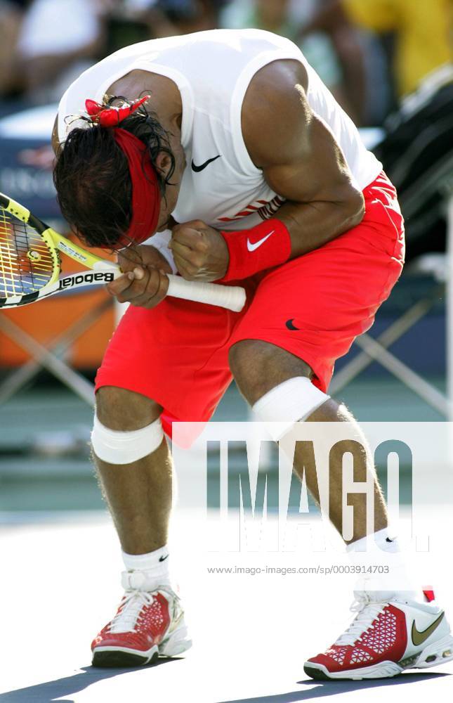 Rafael Nadal (Spanien) - Jubel - (NYP20080901320) Tennis Herren US Open 2008, Grand Slam, ATP Tour Einzelbild Flushing Meadows New York, NY, N Y Glück, Freude,