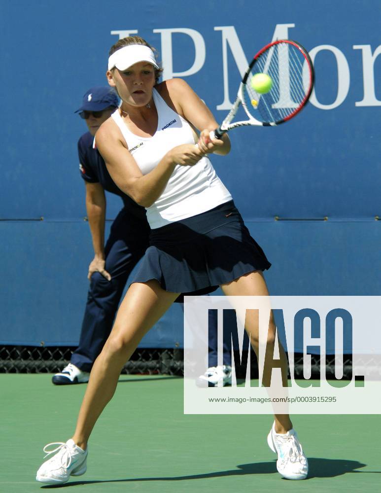 Agnieszka Radwanska (Polen) Tennis Damen US Open 2008, Grand Slam, WTA Tour Einzelbild Flushing Meadow New York, NY N Y Dynamik,