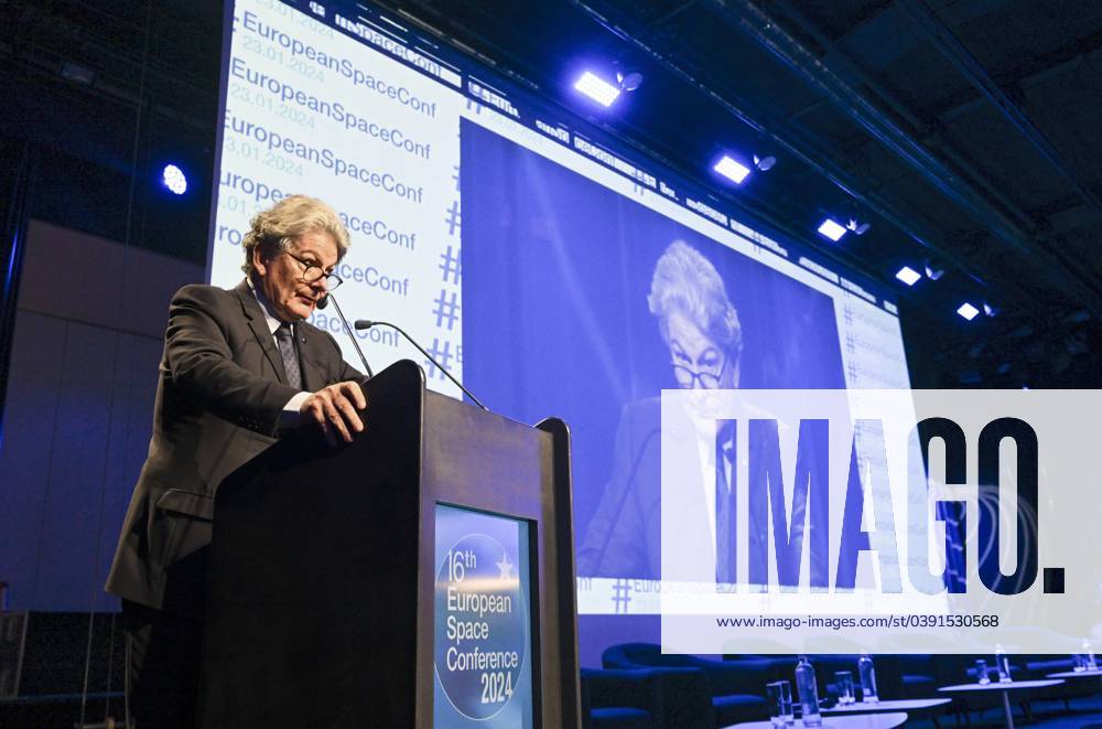 European Space Conference (16th edition) (23-24 01) BRUSSELS, BELGIUM - JANUARY 23 : European Space Conference (16th edition) (23-24 01) in the presence of European Commissioners Thierry Breton. The 16th EU Space Conference opens in Brussels on Tuesday 23 January. As part of the Belgian Presidency of the Council of the EU, Thomas Dermine will have the honour of opening the proceedings by giving the keynote speech at 9.15am in the Golden Hall of the SQUARE Brussels Meeting Centre at the Mont des Arts in Brussels..on January 23, 2024 in Brussels, Belgium, 23 01 2024 Brussels Belgium