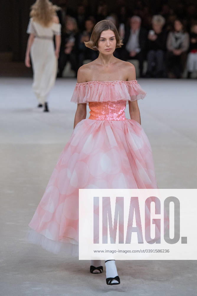PFW Chanel Runway A model walks the runway during the Chanel Haute Couture Spring Summer 2024 show as part of Paris Fashion Week in Paris, France on January 23, 2024. Photo by Aurore Marechal ABACAPRESS.COM Paris France