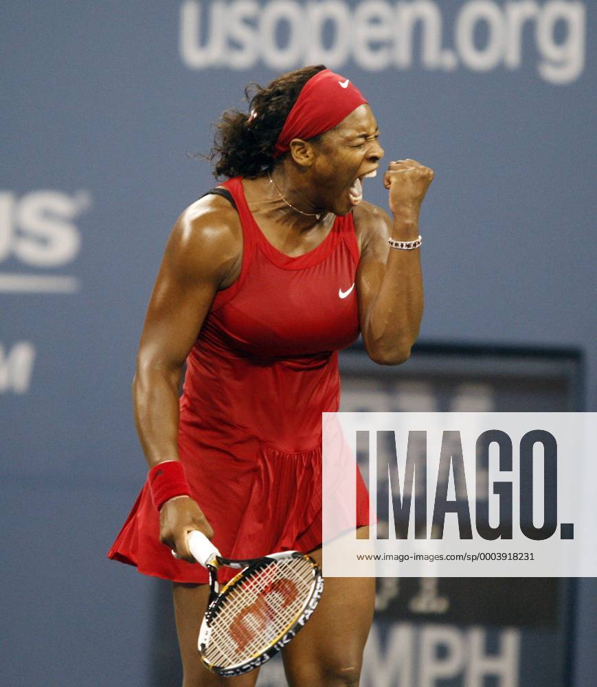 Serena Williams (USA) jubelt Tennis Damen US Open 2008, Grand Slam, WTA Tour Einzelbild Flushing Meadows New York, NY, N.Y. Freude, Begeisterung,