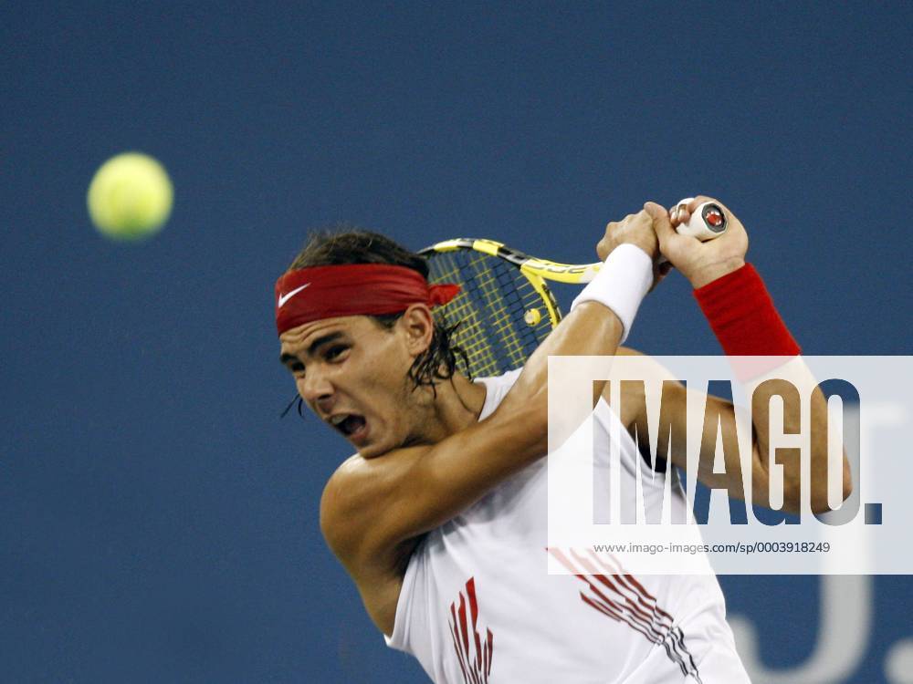 Rafael Nadal (Spanien) Tennis Herren US Open 2008, Grand Slam, ATP Tour Einzelbild Flushing Meadows New York, NY, N.Y. Dynamik,
