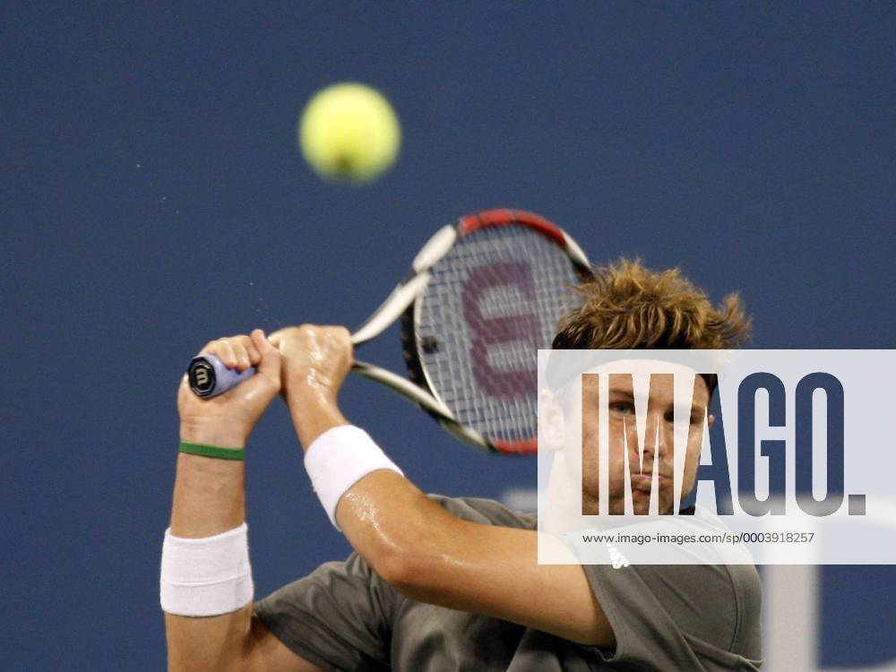 Mardy Fish (USA) Tennis Herren US Open 2008, Grand Slam, ATP Tour Einzelbild Flushing Meadows New York, NY, N.Y. Dynamik,