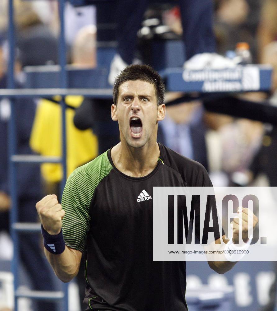 Novak Djokovic (Serbien) - Schlußjubel Tennis Herren US Open 2008, Grand Slam, ATP Tour Einzelbild Flushing Meadow New York, NY N Y Freude, Begeisterung,