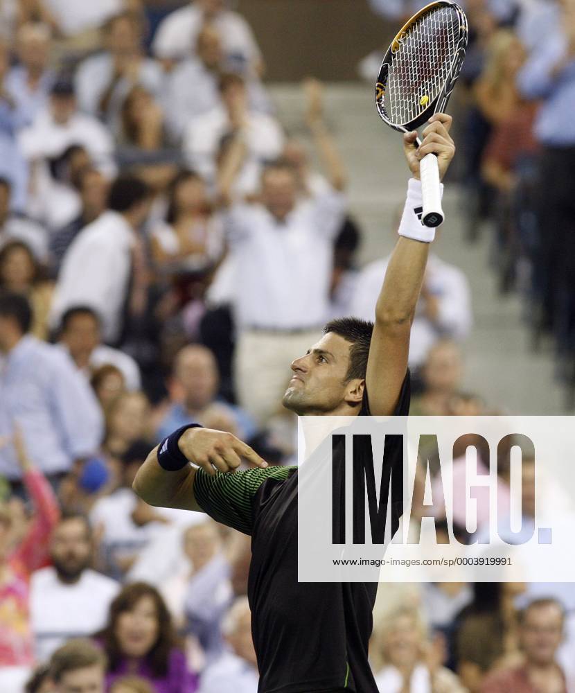 Novak Djokovic (Serbien) - Schlußjubel Tennis Herren US Open 2008, Grand Slam, ATP Tour Einzelbild Flushing Meadow New York, NY N Y Freude, Überlegenheit